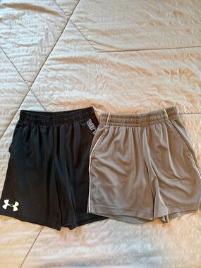 Under Armour Black and Gray Athletic Shorts Duo